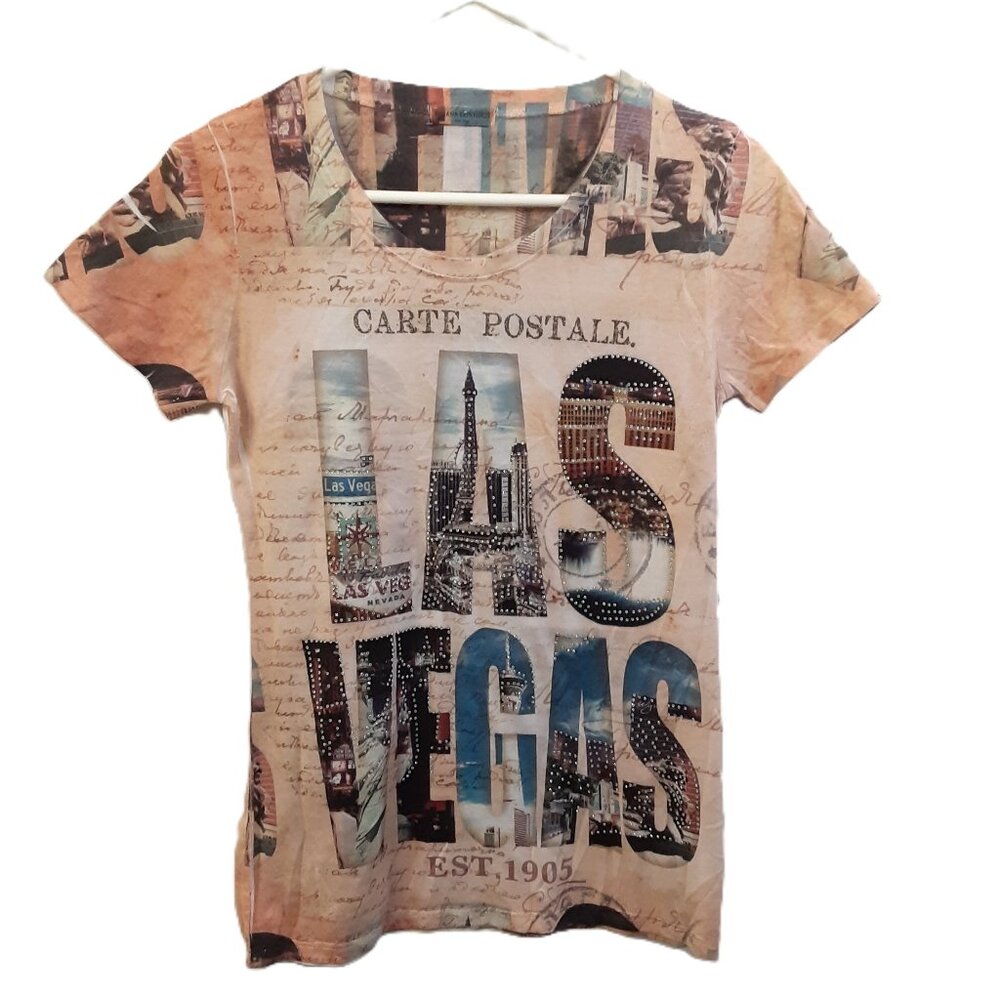 Banana Expression Girls Pullover Top MEDIUM Las Vegas Wearable Art Short Sleeve